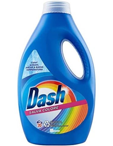 Dash Detersivo Lavatrice Liquido, 20 Lavaggi, Salva Colore, Colori  Brillanti e Pulizia Profonda Per Tutti I
