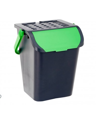 Ecoplast, Pattumiera per Raccolta Differenziata, con Doppia Apertura,  Flessibile, Indeformabile e Impilabile Lt 35 Colore Verde