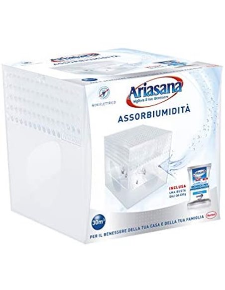 Ariasana Kit Mini Deumidificatore, Assorbi umidità fino a 30 m³,  Assorbiumidità anche per cantina, stanzino, bagno