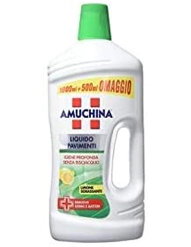 Amuchina Pavimenti - Detergente liquido al limone, 1,5 l, 3 pezzi